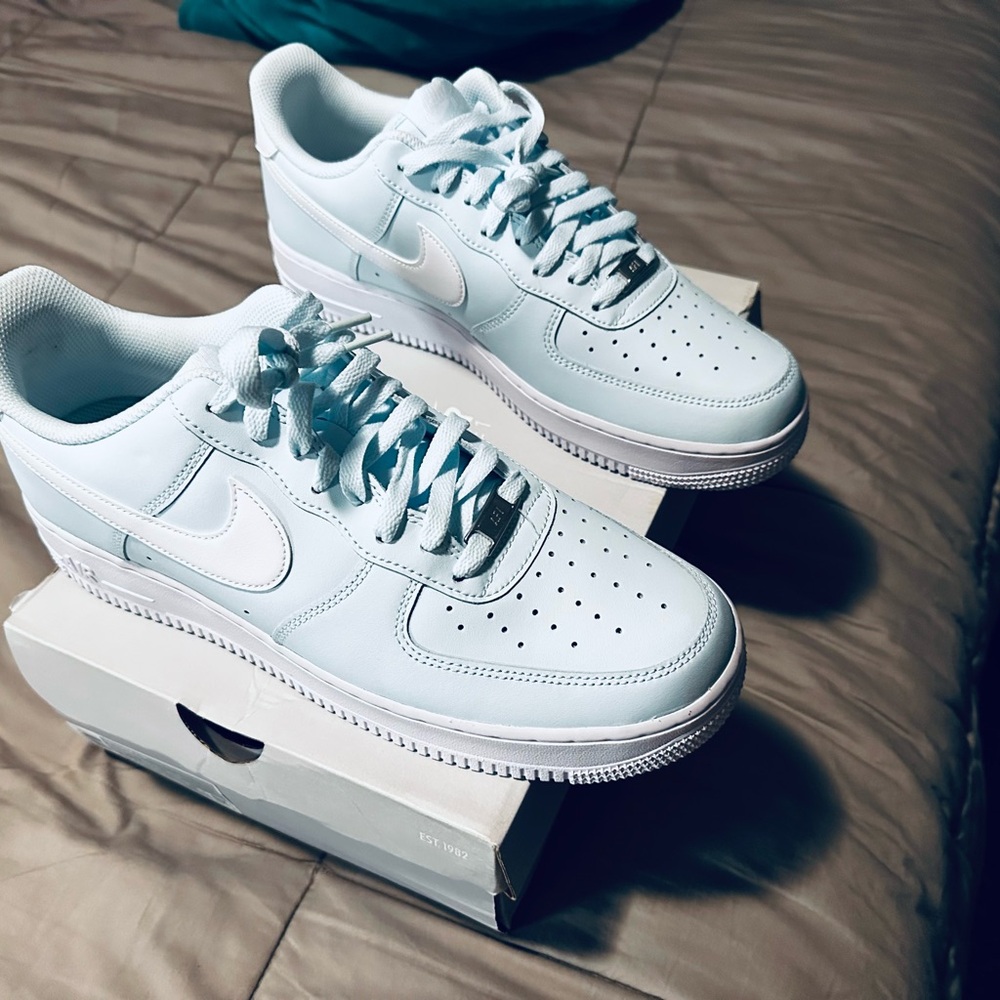 Nike Air Force 1 Sneakers - Glacier Blue and White - Picture 2 of 9